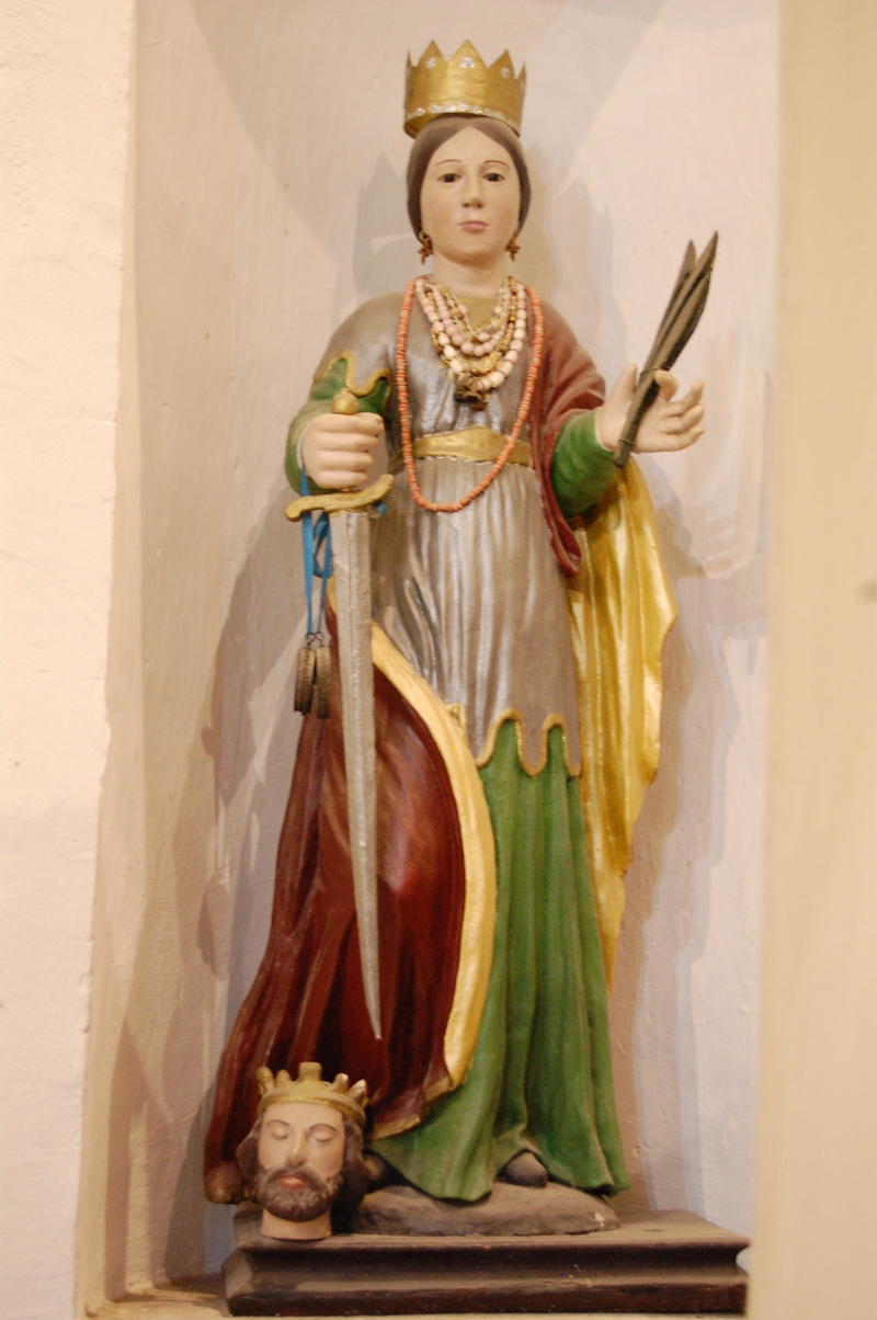 Santa caterina di alessandria, santa caterina di alessandria (scultura - scultura lignea policroma)