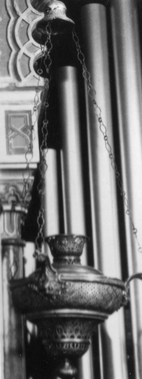 lampada pensile per sinagoga - bottega toscana (sec. XIX)