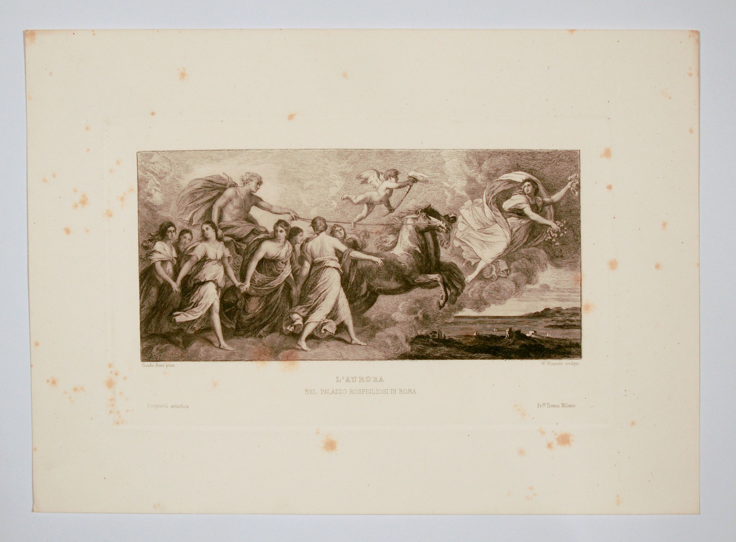 L'AURORA, Aurora (stampa) di Reni Guido, Woernle Wilhelm (metà sec. XIX)