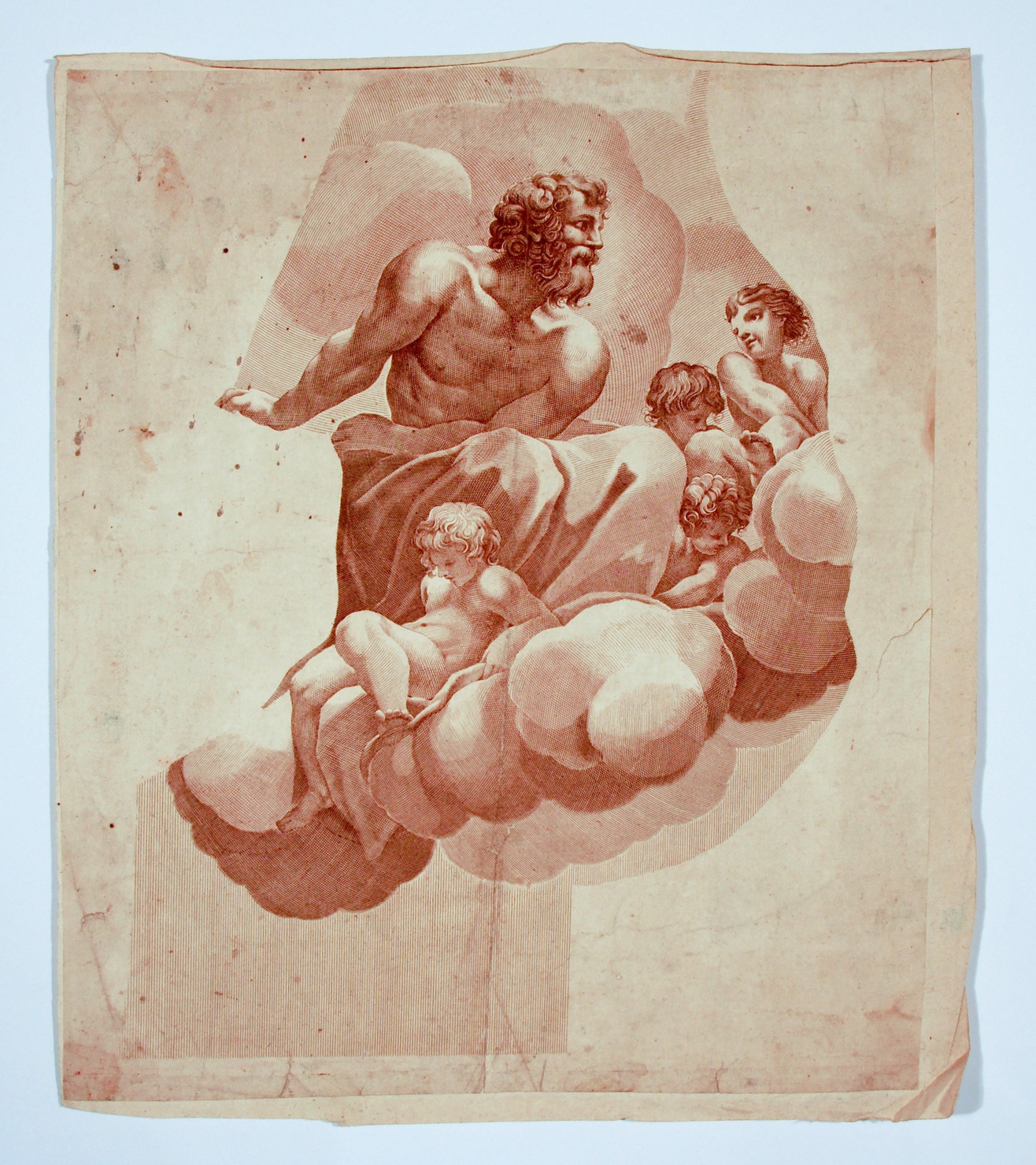 Visione di San Giovanni Evangelista a Patmos: San Simone (stampa) di Allegri Antonio detto Correggio (attribuito) - ambito parmense (metà sec. XIX)