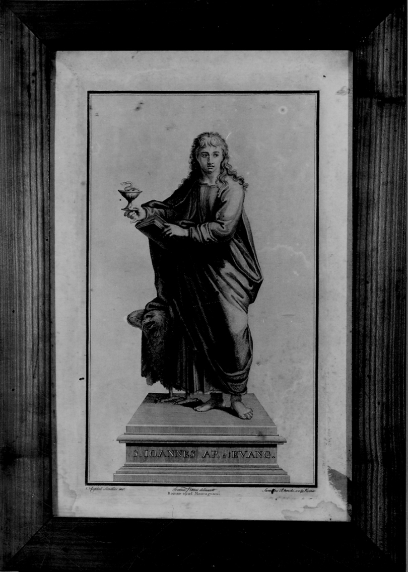San Giovanni Evangelista (stampa, elemento d'insieme) di Sanzio Raffaello, Petrini Giovanni, Bianchi Secondo (inizio sec. XIX)