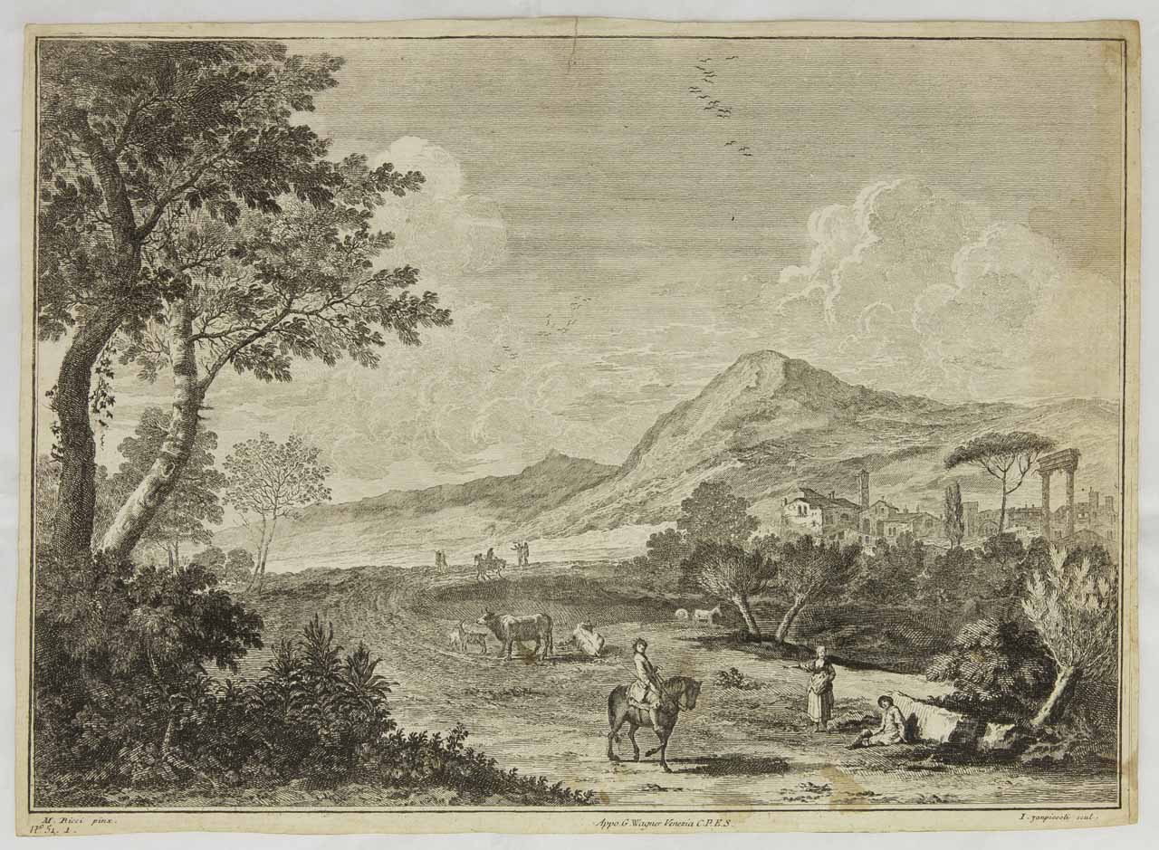 paesaggio campestre (stampa, serie) di Giampiccoli Giuliano, Ricci Marco - ambito veneto (XVIII)
