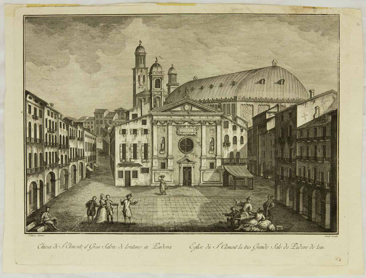 Chiesa di S.n Clemente, il Gran Salone di lontano in Padova, Chiesa di S. Clemente a Padova (stampa, serie) di Sandi Antonio, Bellucco Francesco - ambito veneto (ultimo quarto XVIII)