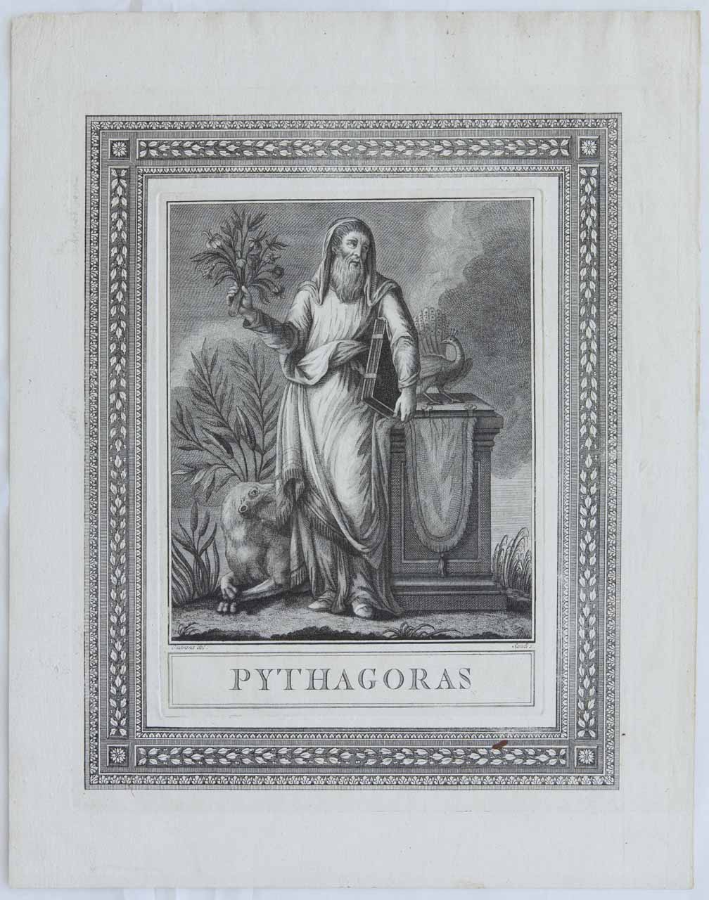 Pythagoras, Pitagora (stampa, elemento d'insieme) di Sandi Antonio, Guarana Jacopo - ambito veneto (ultimo quarto XVIII)