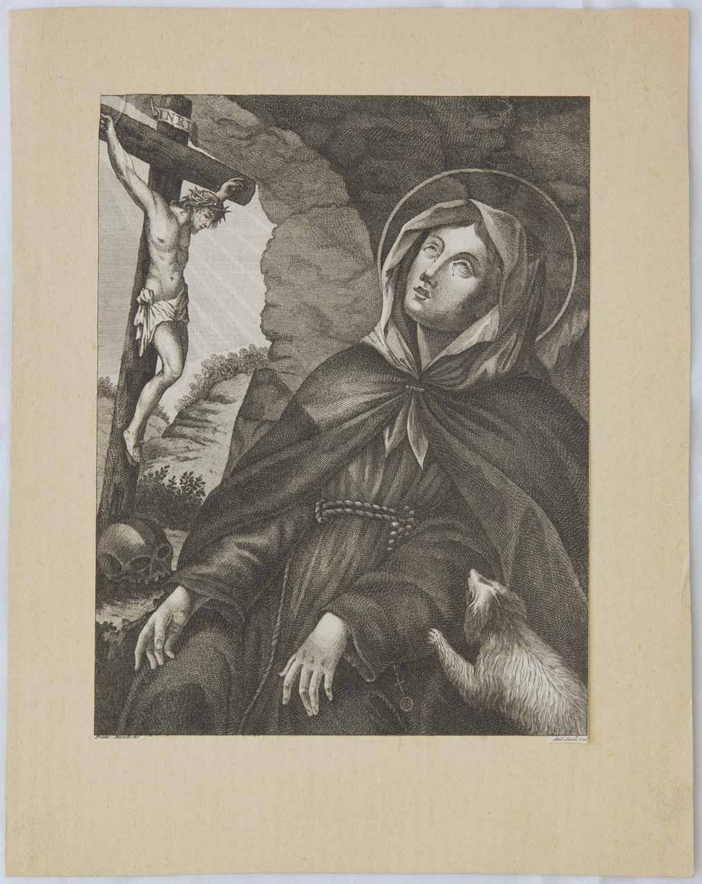 Estasi di una santa monaca (stampa) di Sandi Antonio, Novelli Francesco - ambito veneto (metà/ inizio XVIII/XIX)