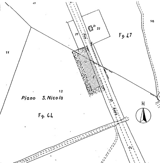 Tomba a camera loc. Piano San Nicola (tomba a camera ipogea, area ad uso funerario) - Tarquinia (VT)  (VII a.C)