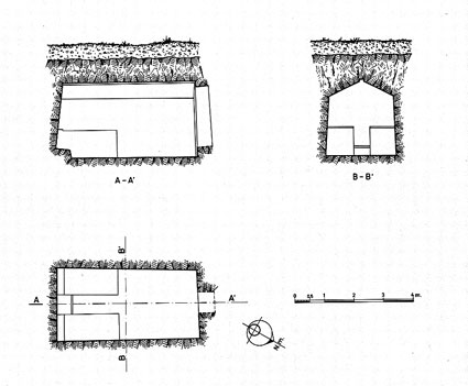 TOMBA DELLA CAPANNA - Secondi Archi (tomba a camera ipogea, area ad uso funerario) - Tarquinia (VT)  (metà VII a.C)