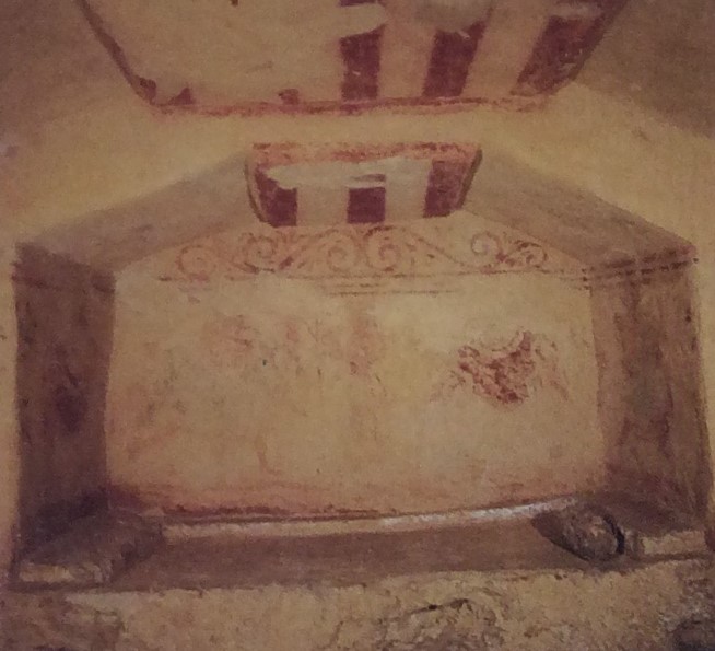 TOMBA M. CRISTOFANI - Calvario (tomba a camera ipogea, area ad uso funerario) - Tarquinia (VT)  (fine/ inizio V-IV a.C)