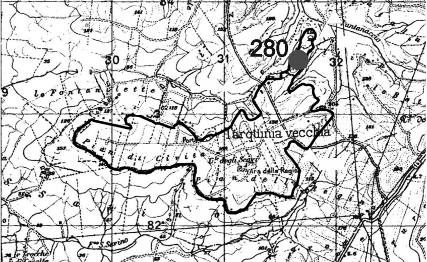 Castellina della Civita (insediamento, insediamento naturalmente difeso) - Tarquinia (VT)  (Età del Bronzo finale)