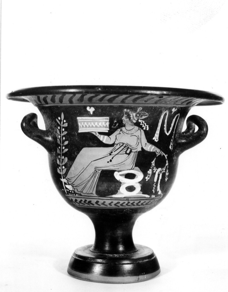 cratere a campana - fabbrica apula (seconda metà sec. IV a.C)