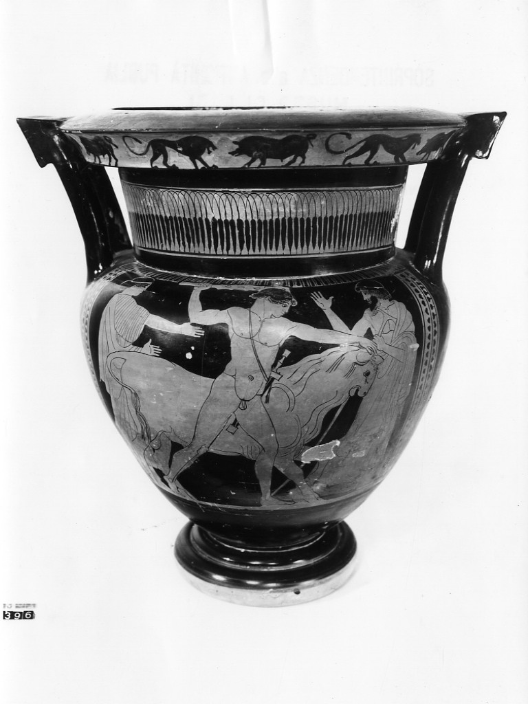cratere a colonnette - ceramica tipo Gnathia (sec. V a.C)