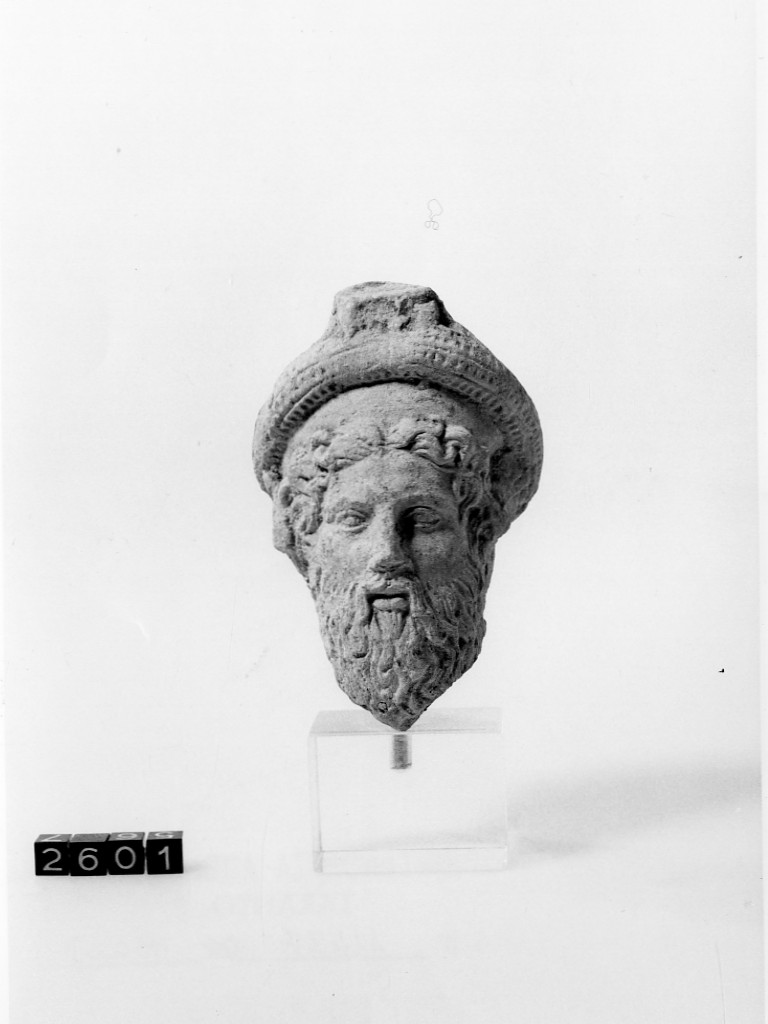 testa maschile - fabbrica italiota (sec. IV a.C)