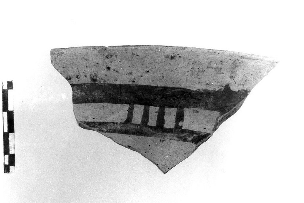 ciotola/ frammento - fabbrica iapigia (fine/ metà secc. IX - VII a.C)