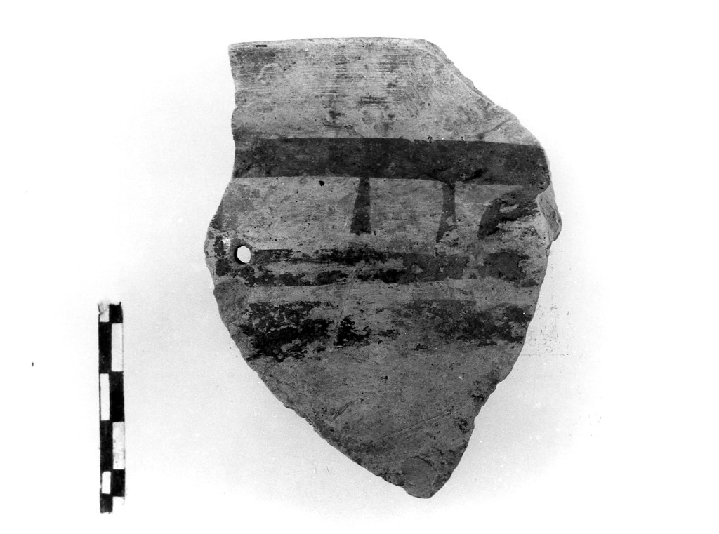 ciotola/ frammento - fabbrica iapigia (fine/ metà secc. IX - VII a.C)