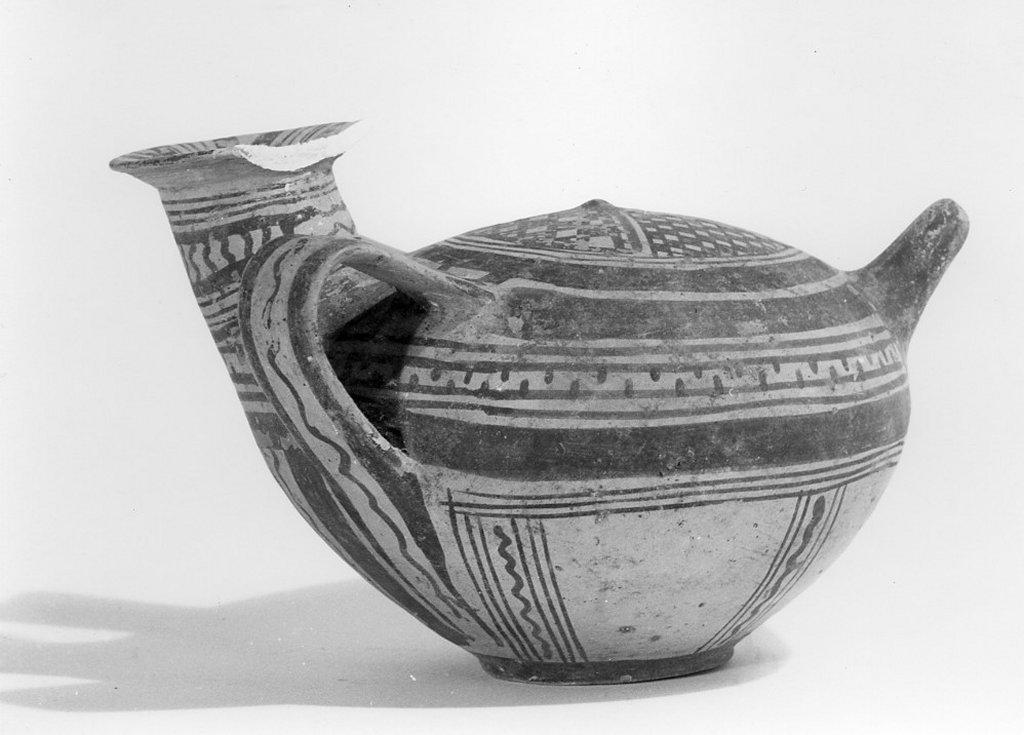 askos, De Juliis 1983, classe B - produzione locale (sec. VI a.C)