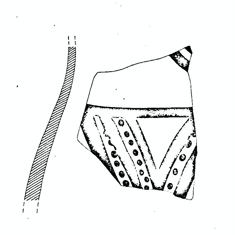 vaso/ parete - protogeometrico iapigio (secc. XI/ XI a.C)