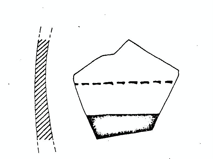 vaso/ parete - protogeometrico iapigio (secc. XI/ X a.C)