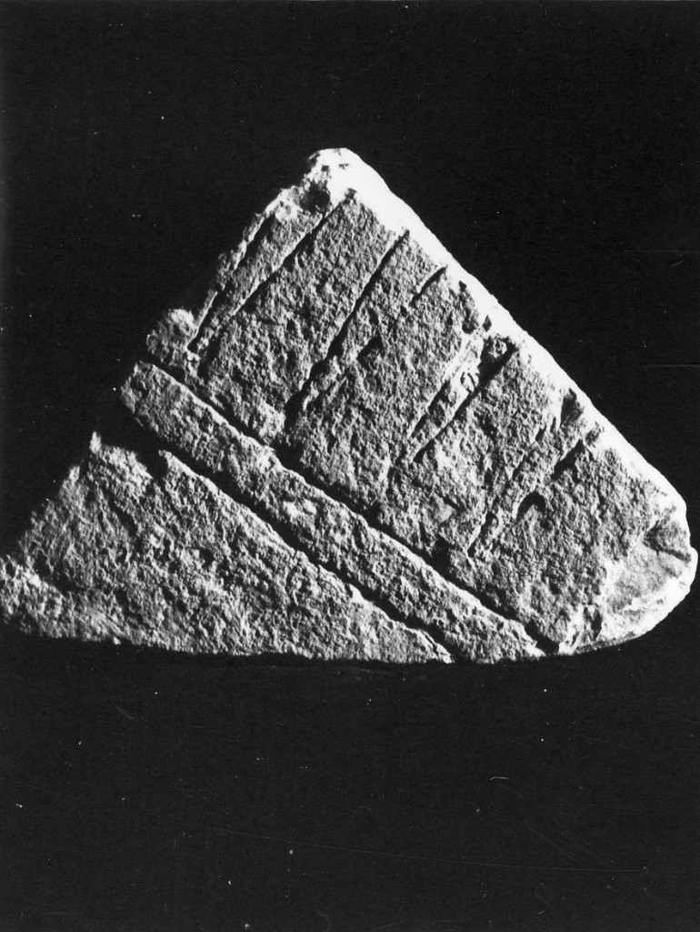 stele/ frammento - produzione daunia (sec. VI a.C)