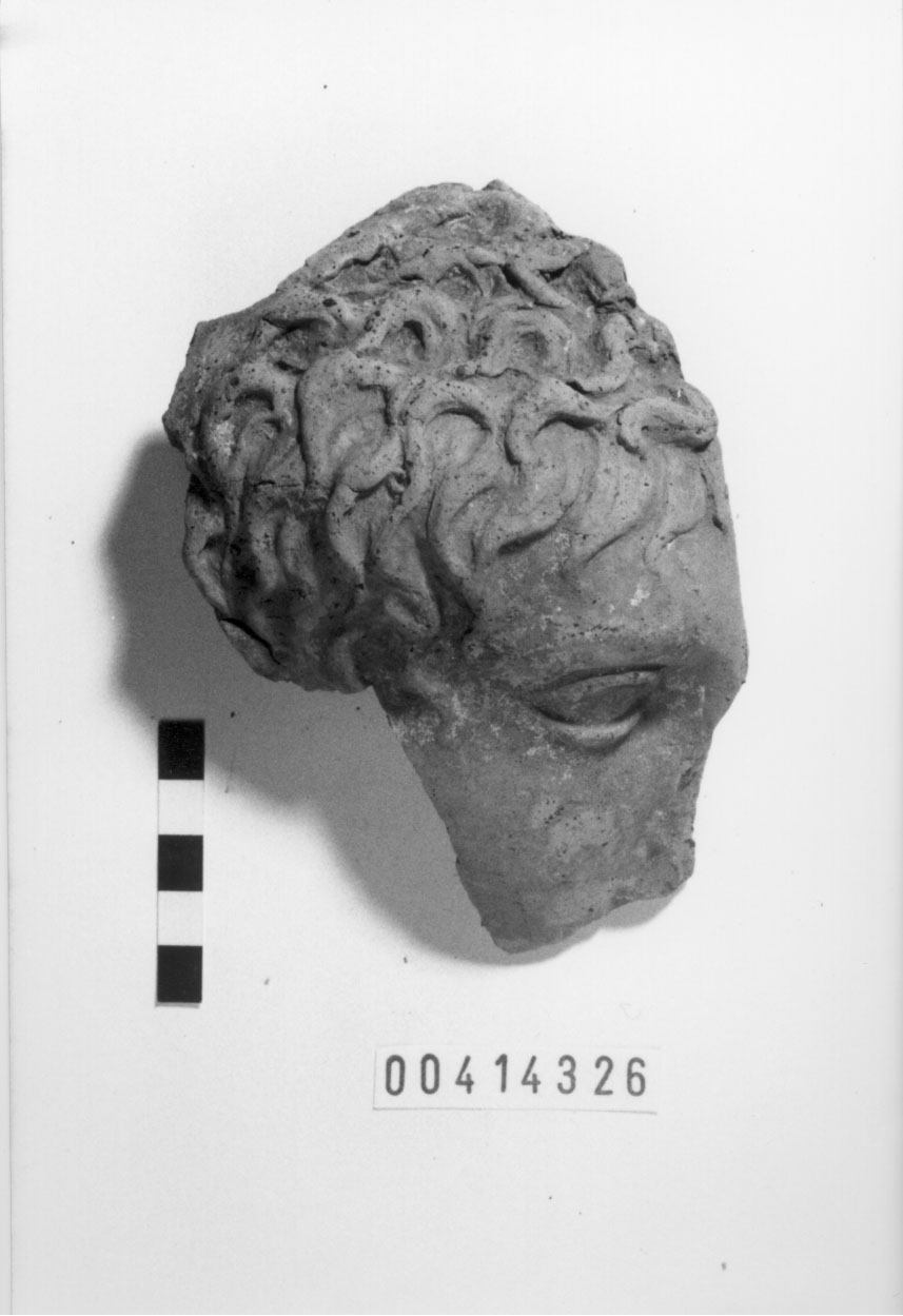 Figura maschile (Mezza testa votiva/ frammento) (III a.C, II a.C)