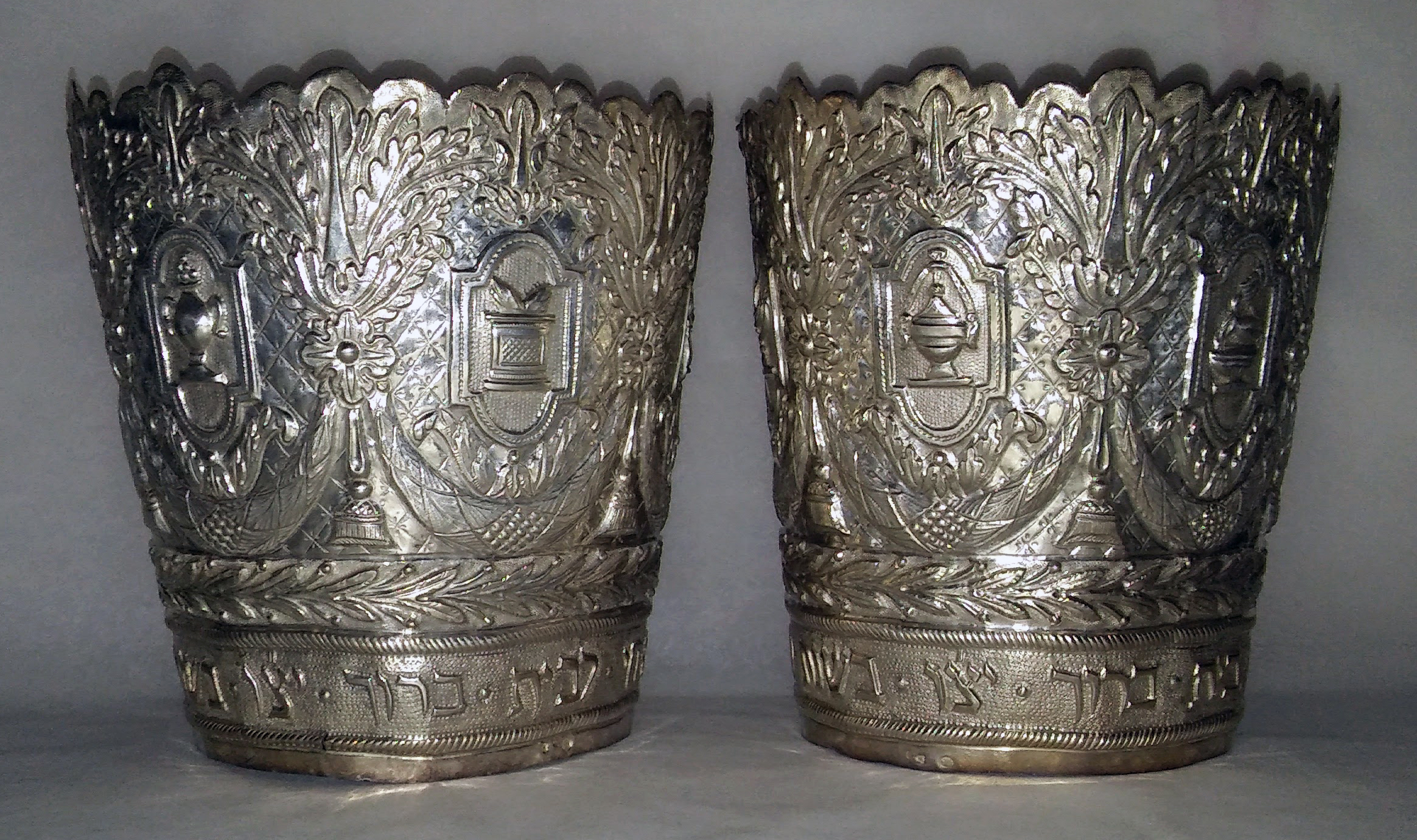 ketarim, coppia di Segre Benaja (attribuito) - Ambito ebraico (prima metà XIX)