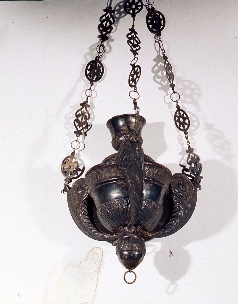 lampada pensile per sinagoga - manifattura genovese, Ambito ebraico (prima metà XIX)