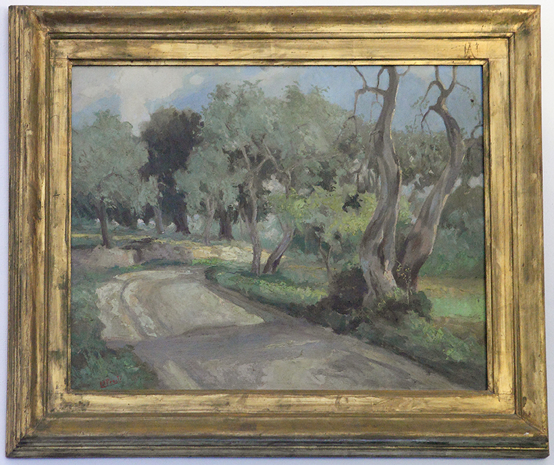 Paesaggio campestre, Paesaggio (dipinto) di Lo Presti (sec. XX d.C)