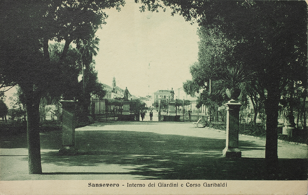 San Severo. Giardini e Corso Garibaldi (positivo) di Anonimo (XIX)