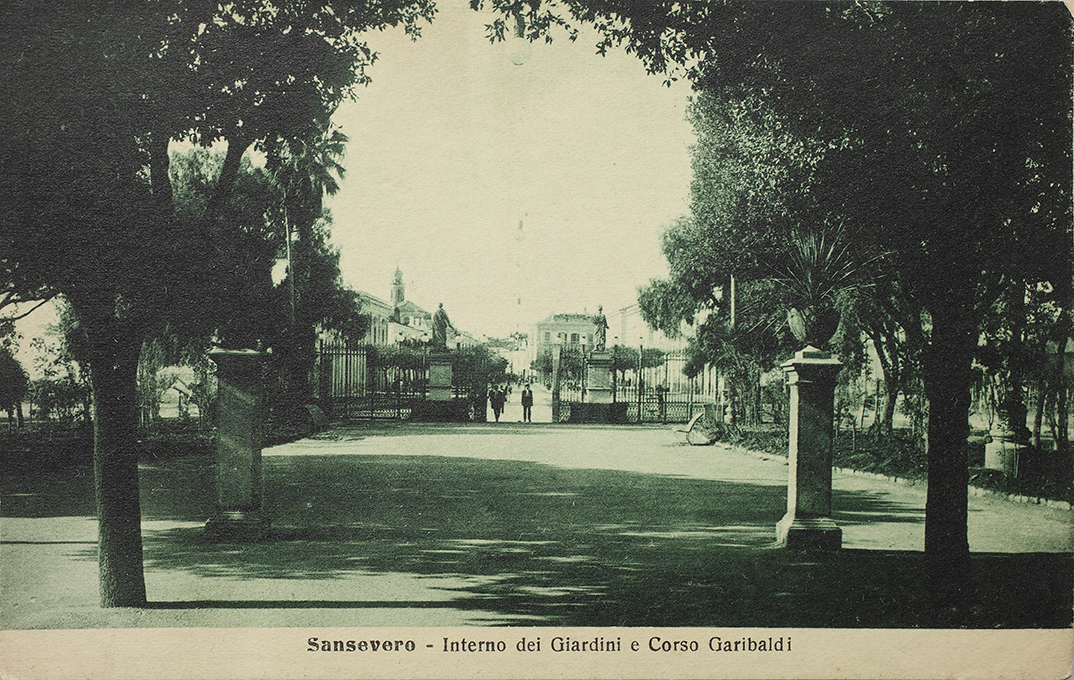 San Severo. Giardini e Corso Garibaldi (positivo) di Anonimo (XIX)