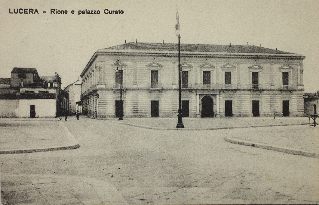Lucera. Rione e palazzo Curato (positivo) di Anonimo (XIX)
