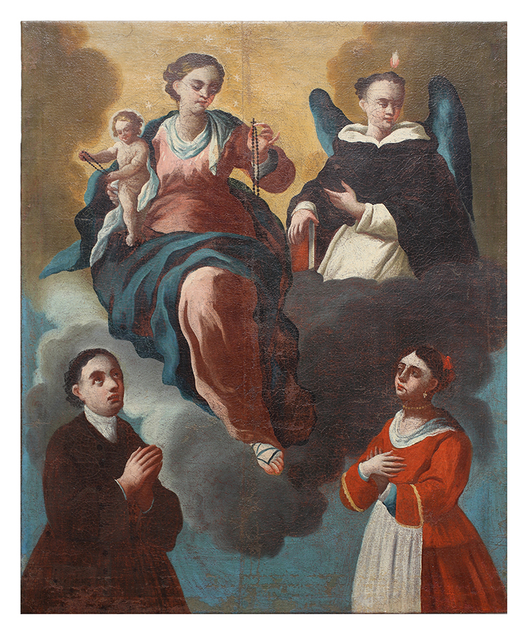 Madonna del Rosario con Bambino (dipinto) - ambito italiano (secc. XVIII-XIX d.C)
