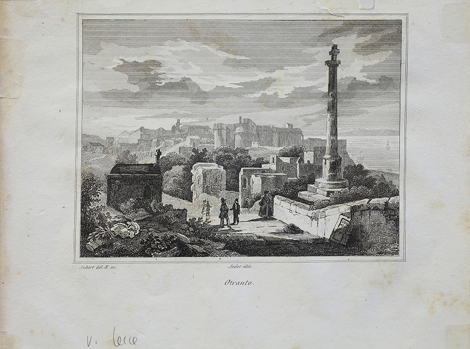 Veduta di Otranto (stampa) di Aubert Pierre-Eugène (sec. XIX)