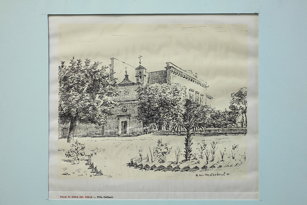 Gioia del Colle. Veduta Villa Celiberti (stampa) di Van Westerhout Raffaele (sec. XX)