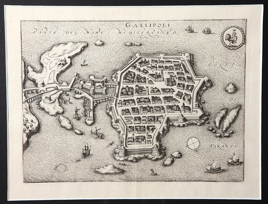 Gallippoli. Pianta prospettica (stampa) di Merian Matthaeus il Vecchio (secc. XVII/ XIX)
