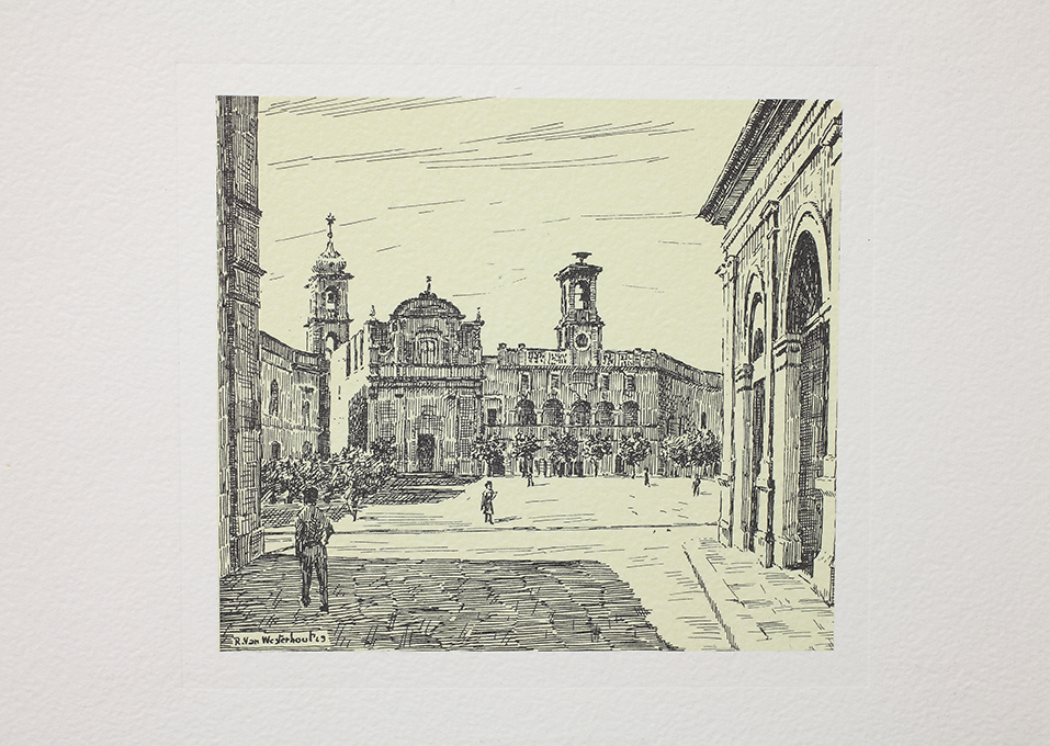 Gioia del Colle. Piazza Plebiscito, Gioia del Colle. Piazza Plebiscito (stampa) di Van Westerhout Raffaele (sec. XX)