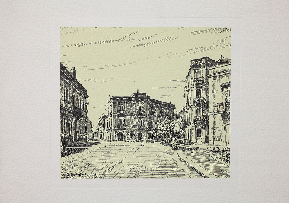 Gioia del Colle. Piazza Umberto I, Gioia del Colle. Piazza Umberto I (stampa) di Van Westerhout Raffaele (sec. XX)