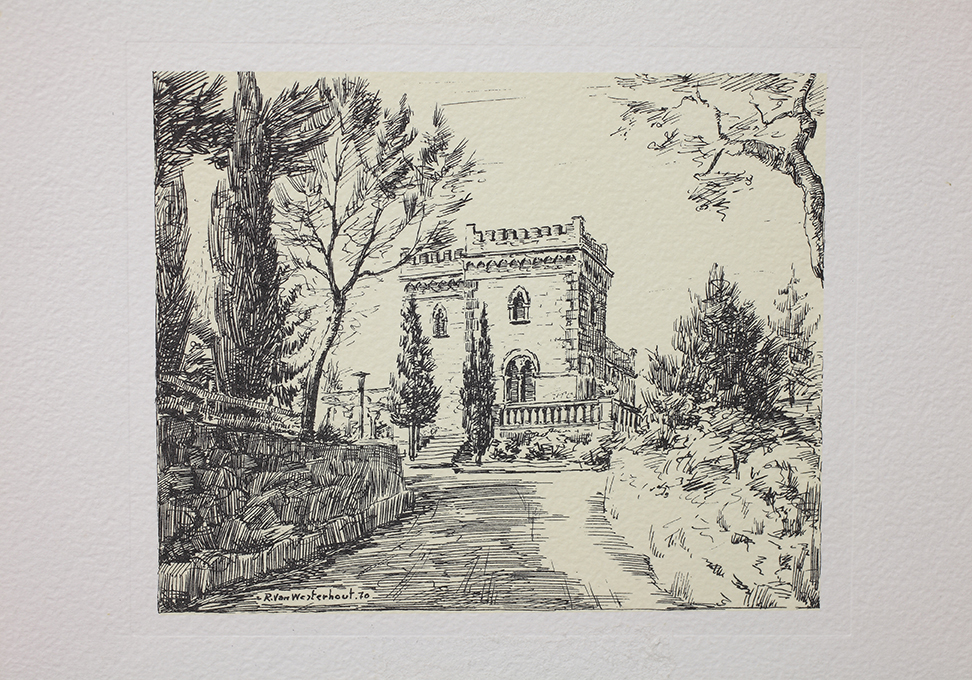 Gioia del Colle. Villa Carano, Gioia del Colle. Villa Carano (stampa) di Van Westerhout Raffaele (sec. XX)