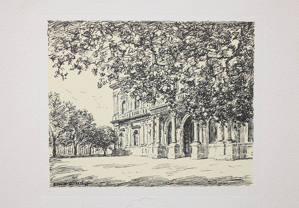 Gioia del Colle. Villa P. Cassano, Gioia del Colle. Villa Cassano (stampa) di Van Westerhout Raffaele (sec. XX)