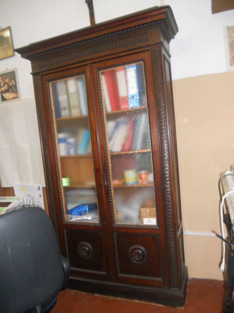 armadio libreria - ambito italiano (fine/inizio secc. XIX/ XX)