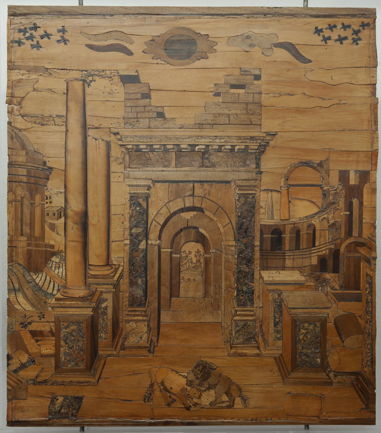 paesaggio con rovine (formella) di Cervelliera Giovanni Battista del (attribuito) (prima metà sec. XVI)