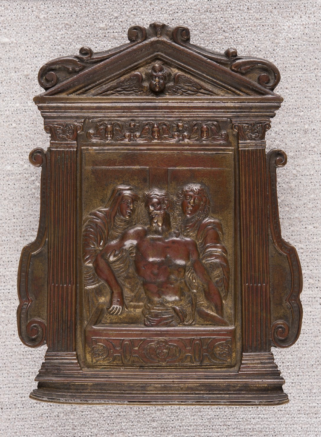 deposizione di Cristo nel sepolcro (pace architettonica, opera isolata) - bottega italiana (sec. XIX)