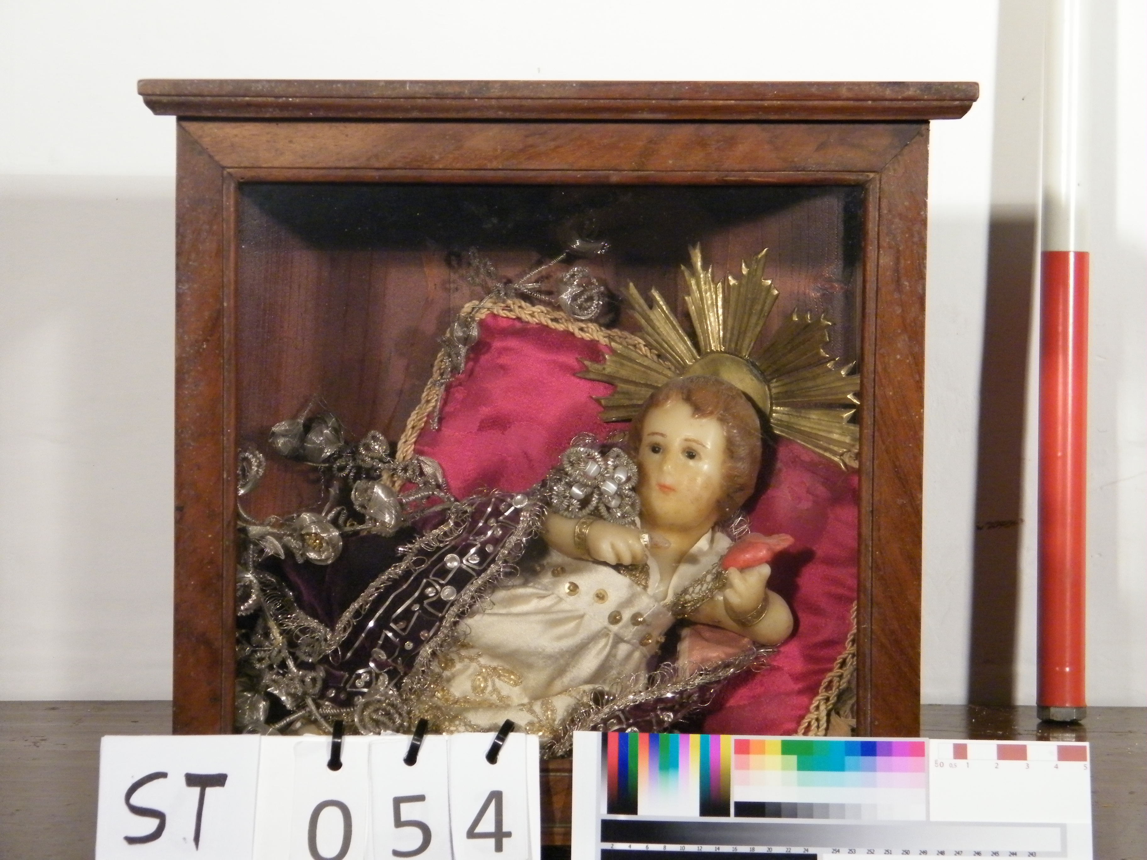 Gesù Bambino e il Sacro Cuore (statuetta devozionale) - ambito marchigiano (metà/ metà XVIII/ XIX)