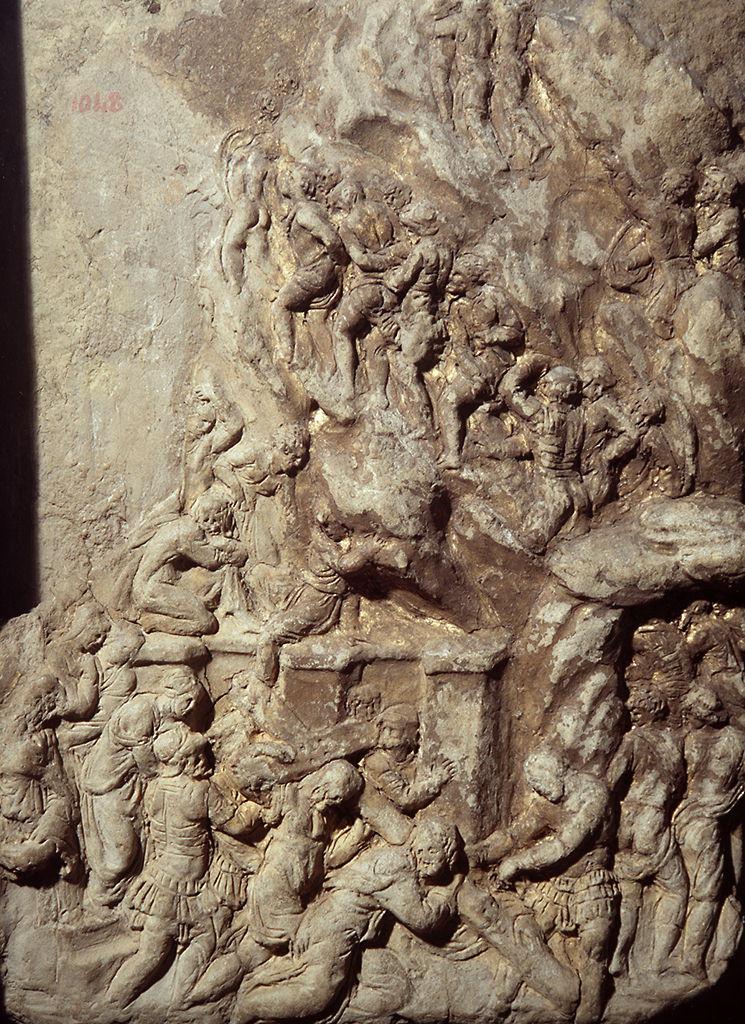 salita di Cristo al monte Calvario (rilievo) di Rossi Vincenzo de' (sec. XVI)