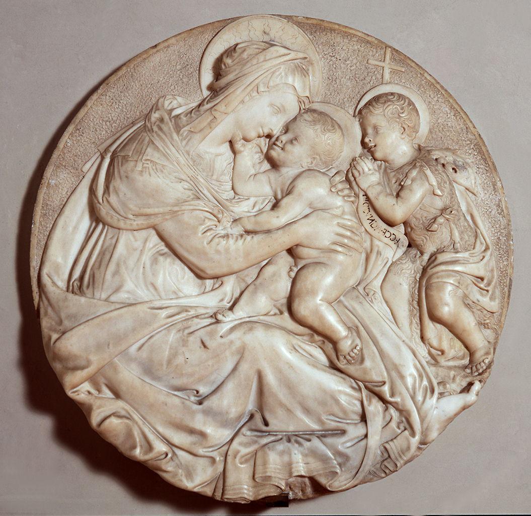 Madonna con Bambino e San Giovannino (rilievo) di Rustici Giovanni Francesco (sec. XVI)