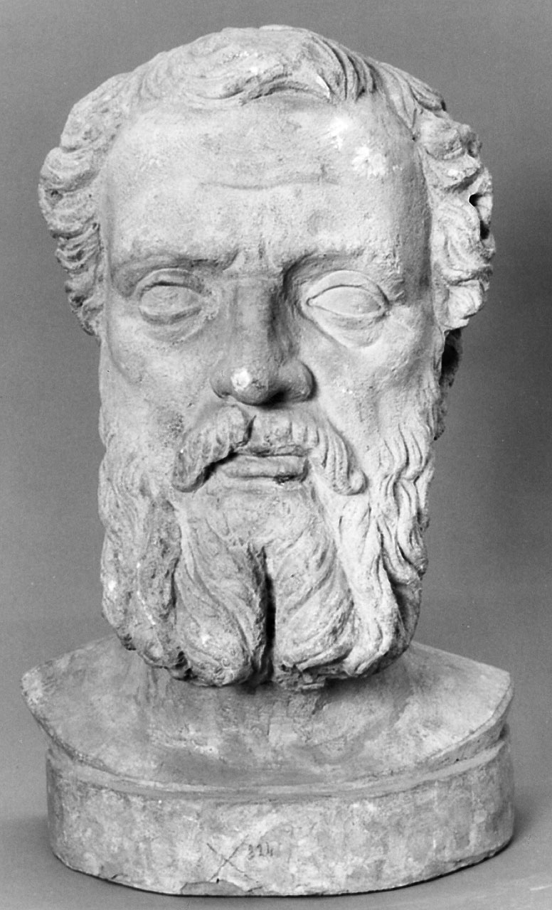 testa d'uomo (scultura) - ambito fiorentino (sec. XIV)