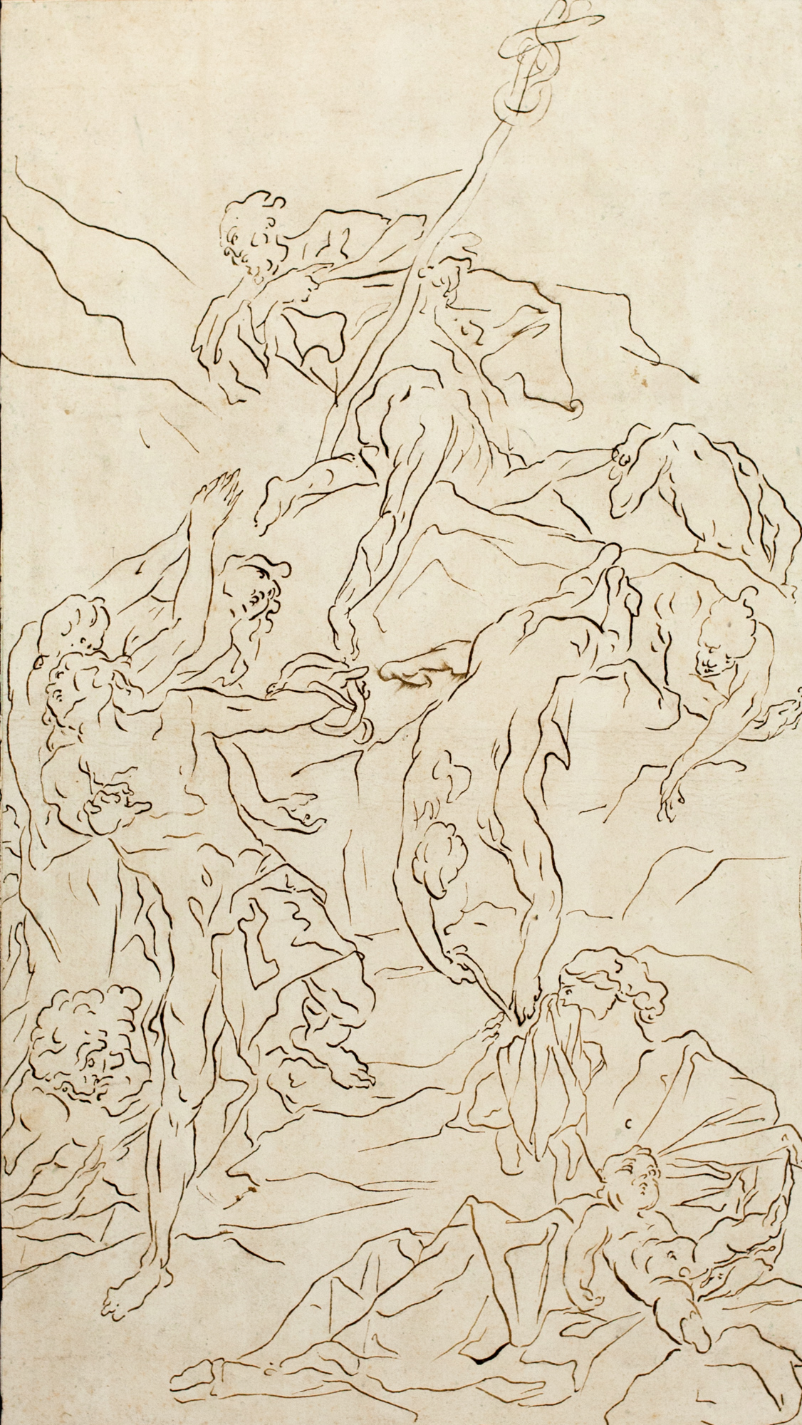 Il serpente di Mosè, Il serpente di Mosè (disegno, elemento d'insieme) - ambito veneziano (metà Sec. XVII)