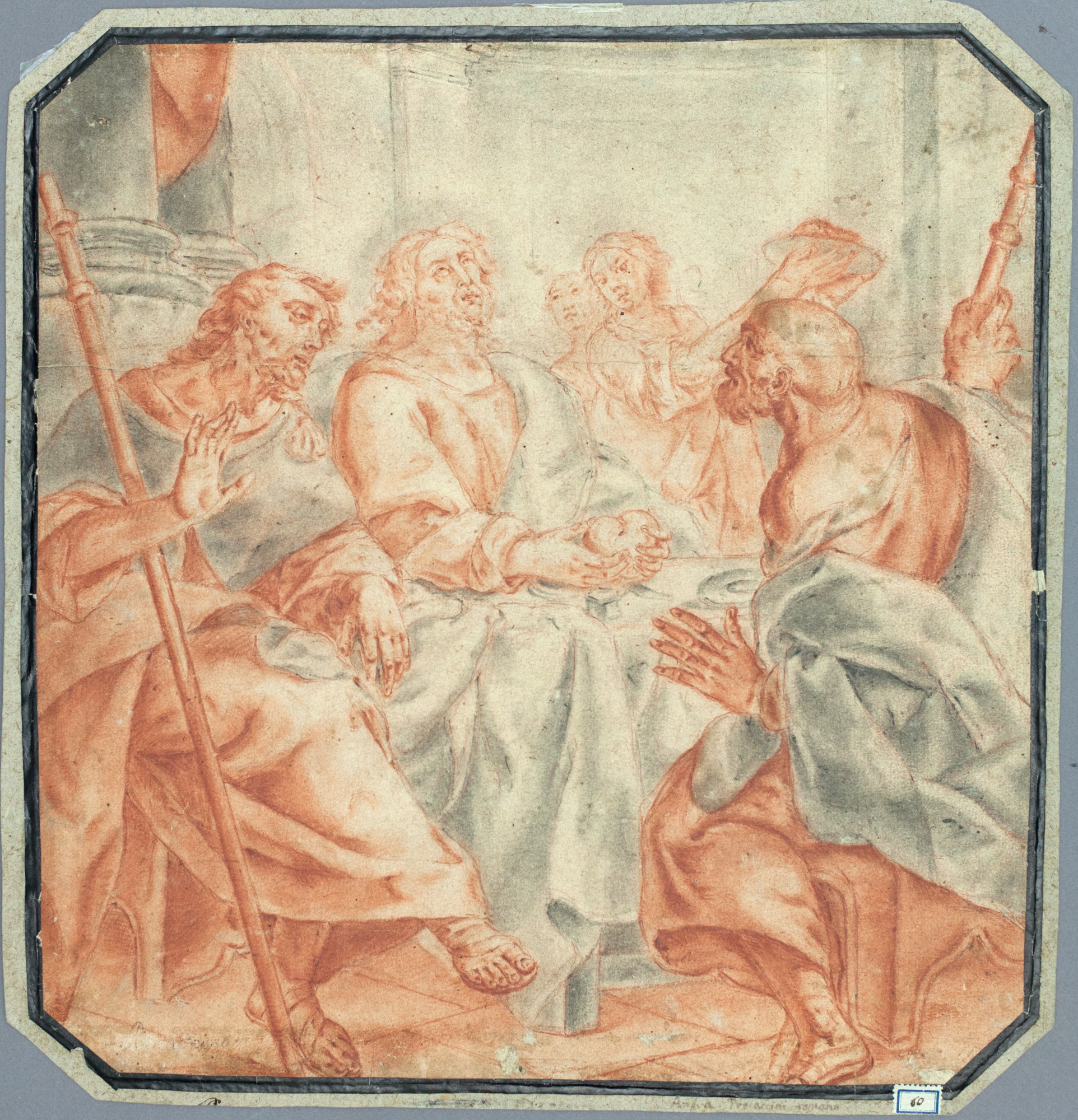 Cena d'Emmaus, Ultima cena (cartone di supporto) di Riva, Giuseppe Marco Antonio (attribuito) - ambito veneto (XIX)