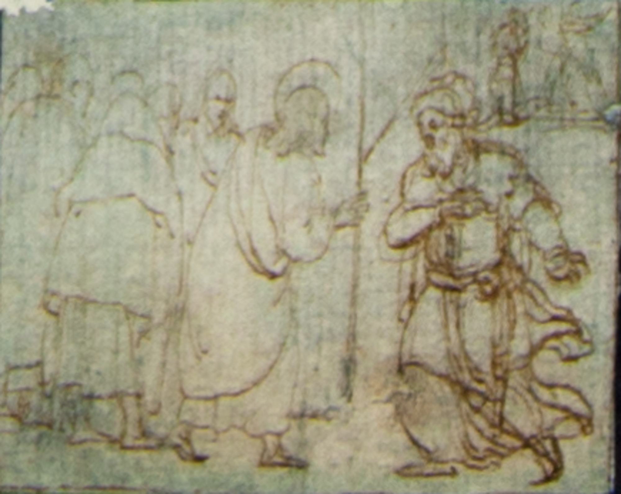Gesù e un fariseo, Gesù e un fariseo (disegno, elemento d'insieme) - ambito veneto (Sec. XVI)