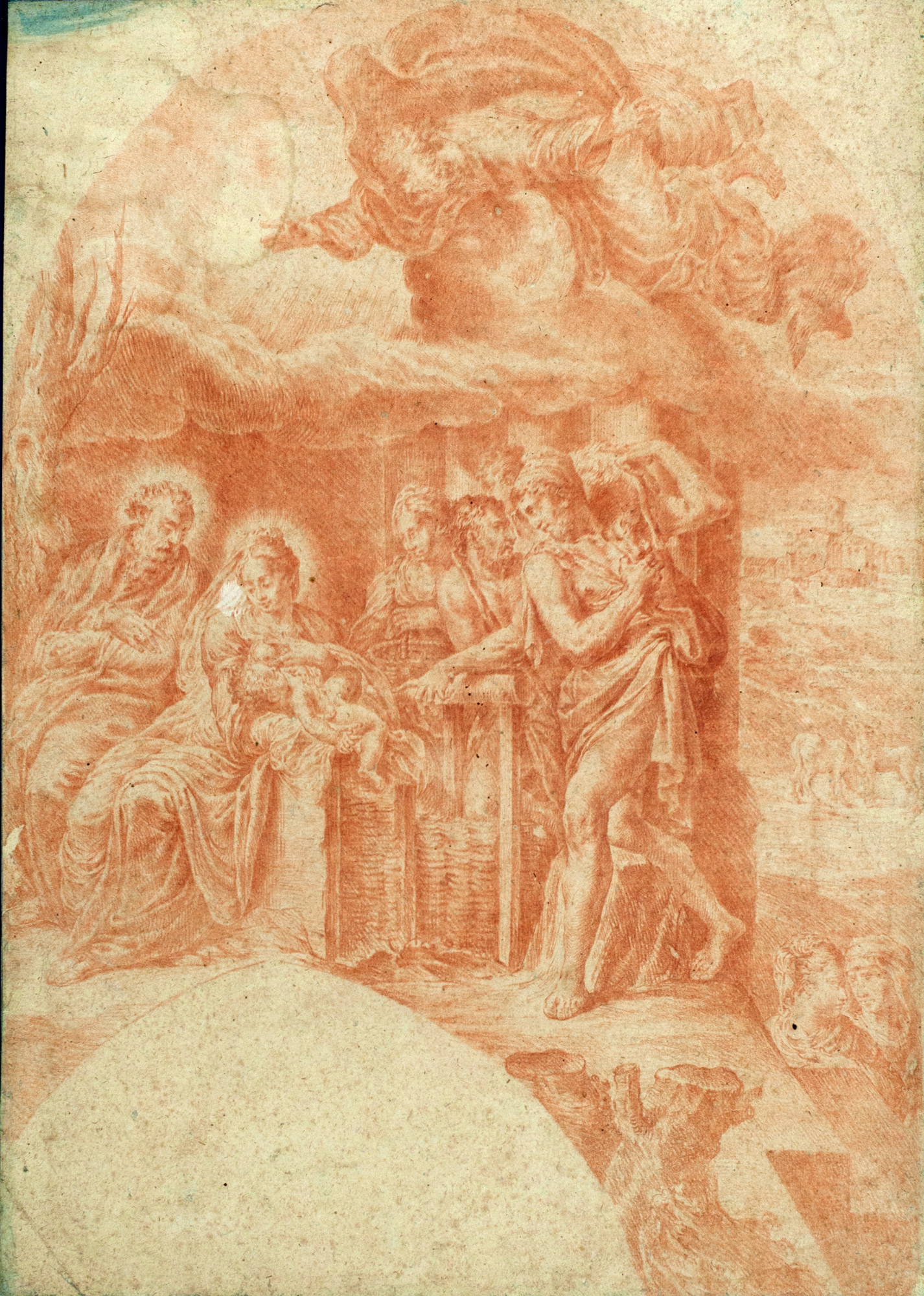 Natività, Natività (disegno, elemento d'insieme) - ambito emiliano, ambito veneto (prima metà Sec. XVI)