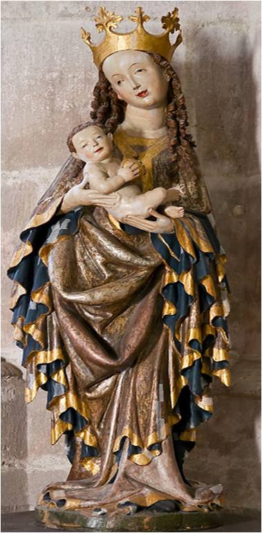 Madonna col Bambino (scultura - scultura lignea policroma, opera isolata) di Ignoto (attribuito) - ambito tedesco (XV)