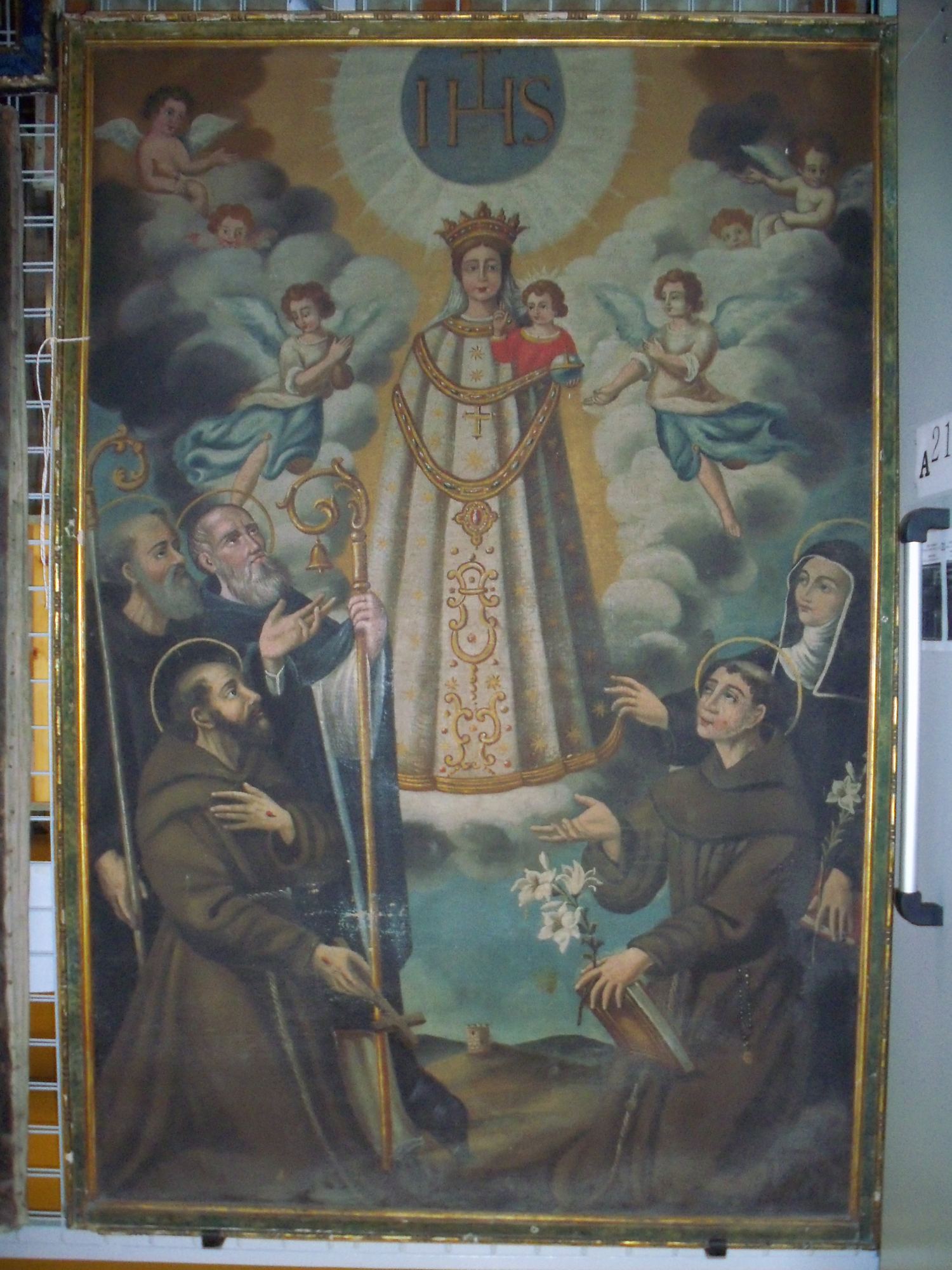 Madonna di Loreto tra santi e angeli (dipinto, opera isolata) - bottega Italia centrale (XVIII)